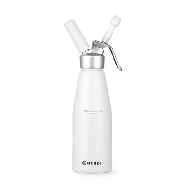 Bílá šlehačková láhev z hliníku Hendi Kitchen Line, 1 l