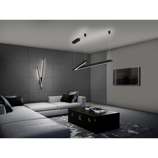 Černé LED stropní svítidlo s hlasovým ovládáním/s ovládáním pomocí mobilní aplikace s kovovým stínidlem 35x127.5 cm Cicanto – CINQUE-image-1