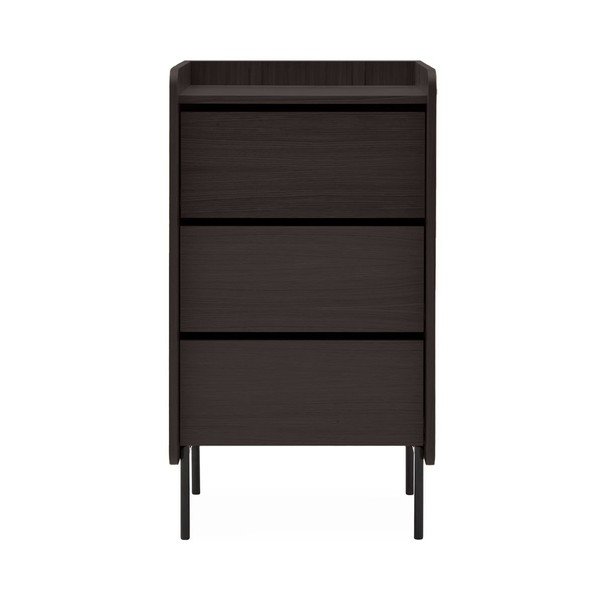 Černá vysoká komoda v dekoru dubu 60x108,5 cm Wrap – Bonami Selection