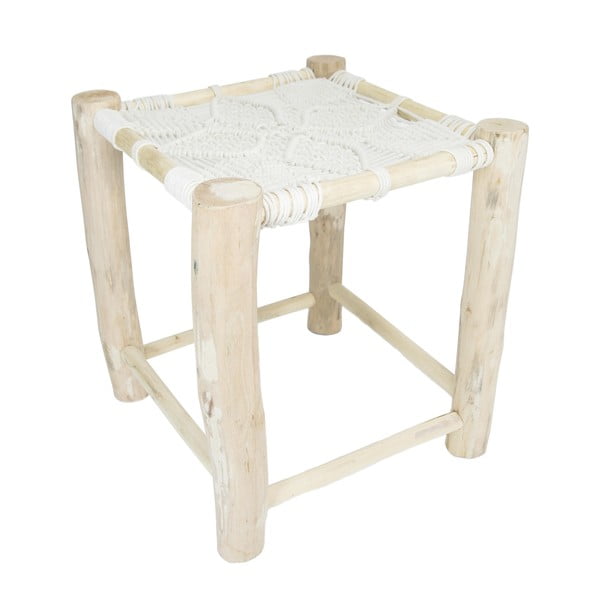 Bílá dřevěná stolička HF Living Star, 40 x 40 cm