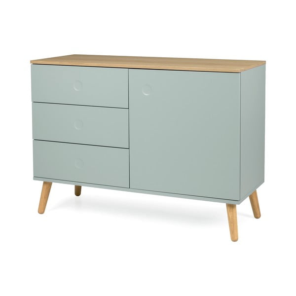 Světle zelená nízká komoda v dekoru dubu 109x79 cm Dot – Tenzo-image-2