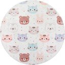 Slonovinový pratelný dětský koberec ø120 cm Cute Animals – Vitaus