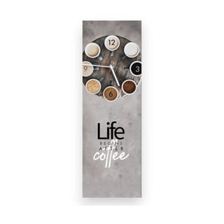 Nástěnné hodiny Styler Glassclock Coffee Love, 20 x 60 cm