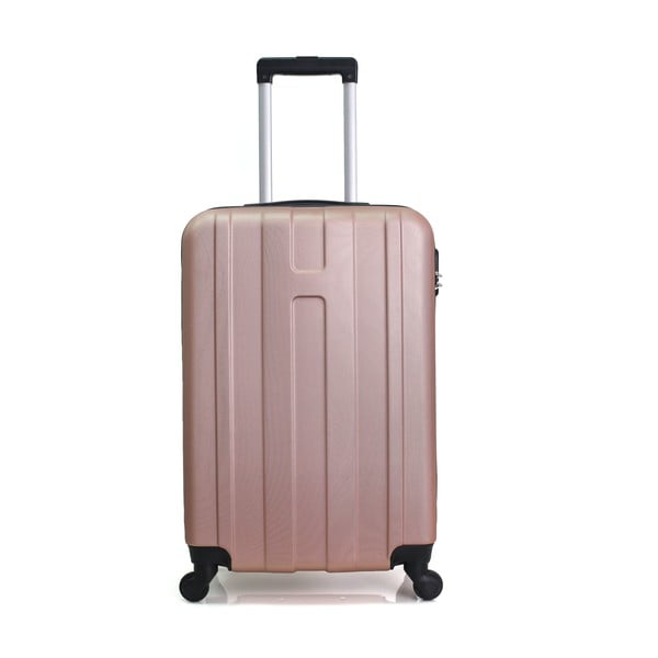 Cestovní kufr ve růžovozlaté barvě na kolečkách Hero Ioulia, 97 l