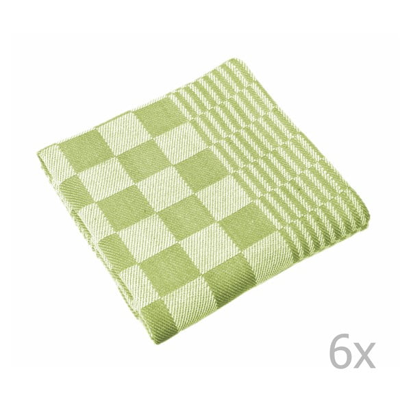 Sada 6 zelených utěrek Tiseco Home Studio Mineur, 65 x 65 cm-image-1