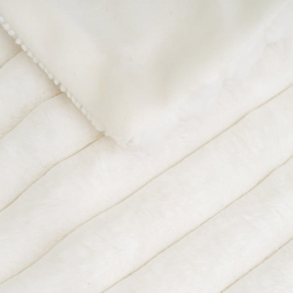 Bílá deka z mikroplyše 130x160 cm Fur Velvet – Casa Selección-image-1