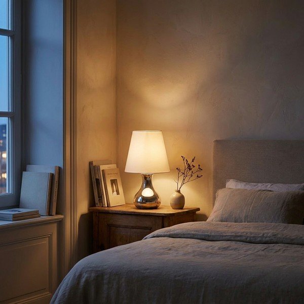 Krémová/ve stříbrné barvě kovová stolní lampa s textilním stínidlem (výška 36 cm) Nell – Premier Housewares-image-3