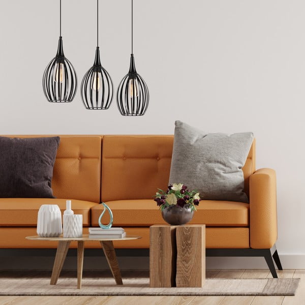 Černé závěsné svítidlo ø 17,5 cm Vincent – LAMKUR-image-1