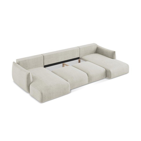 Béžová rozkládací rohová pohovka (do "U") Leila – Makamii-image-4