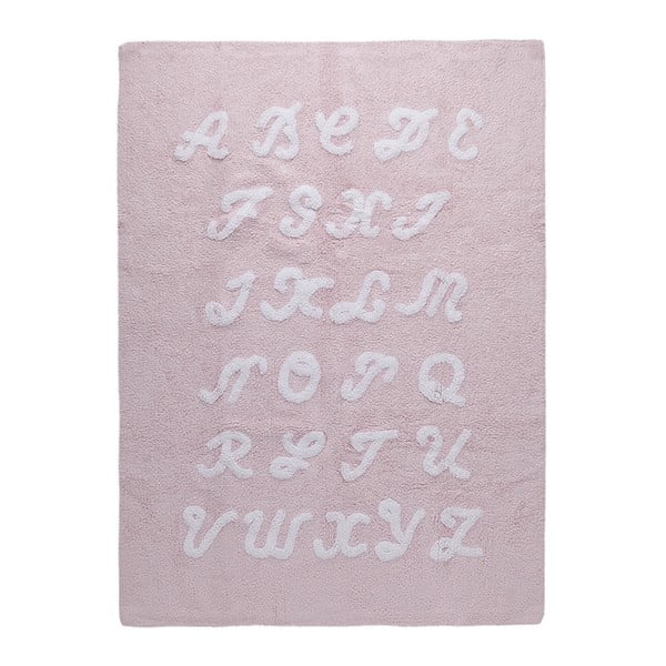Růžový bavlněný koberec Happy Decor Kids ABC, 160 x 120 cm