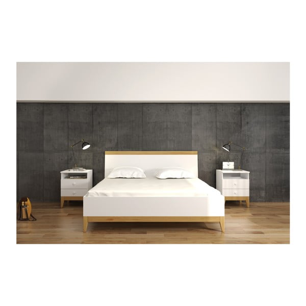 Dvoulůžková postel z masivního borovicového dřeva SKANDICA Livia BC, 140 x 200 cm-image-4