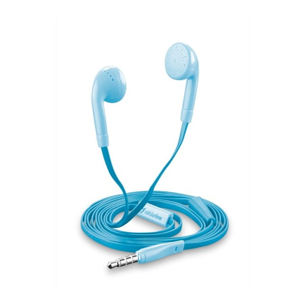 Modrá sluchátka Style&Color Cellularline Butterfly, plochý kabel, 3,5 mm jack
