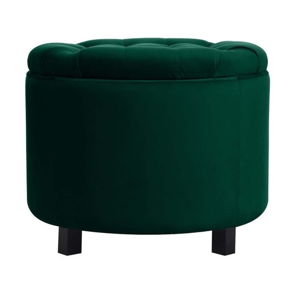 Tmavě zelený puf s úložným prostorem JohnsonStyle Estrid French Velvet, ⌀ 52 cm-image-1
