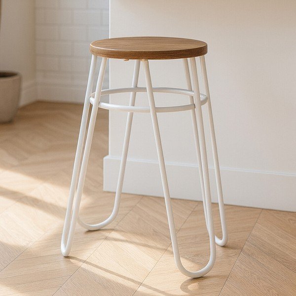Šedá/v přírodní barvě stolička z jilmového dřeva District – Premier Housewares-image-3