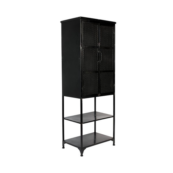 Černá kovová vitrína 60x161 cm Denver – Dutchbone-image-2