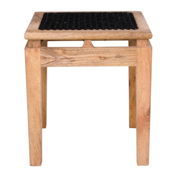 Stolička z mangového dřeva s černým sedákem House Nordic Leh