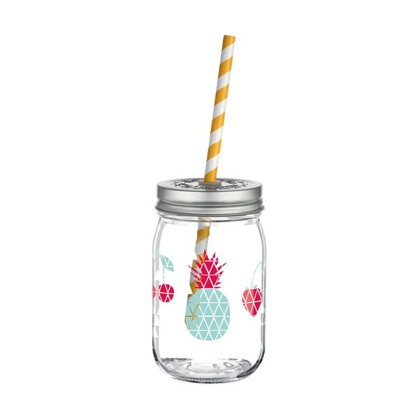 Sklenice s víčkem a brčkem Ritzenhoff Kathrin Stockebrand Pineapple, 445 ml-image-1