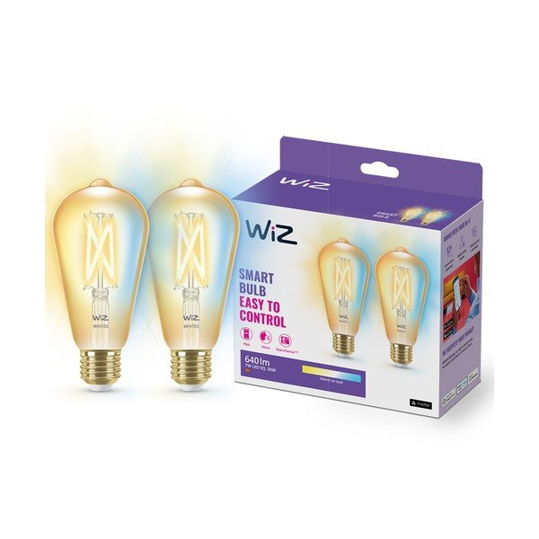 Filamentové smart žárovky v sadě 2 ks E27, 7 W – WiZ