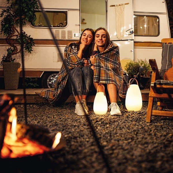 Bílo-hnědá LED stolní lampa (výška 26 cm) Ruby – Fischer & Honsel-image-1