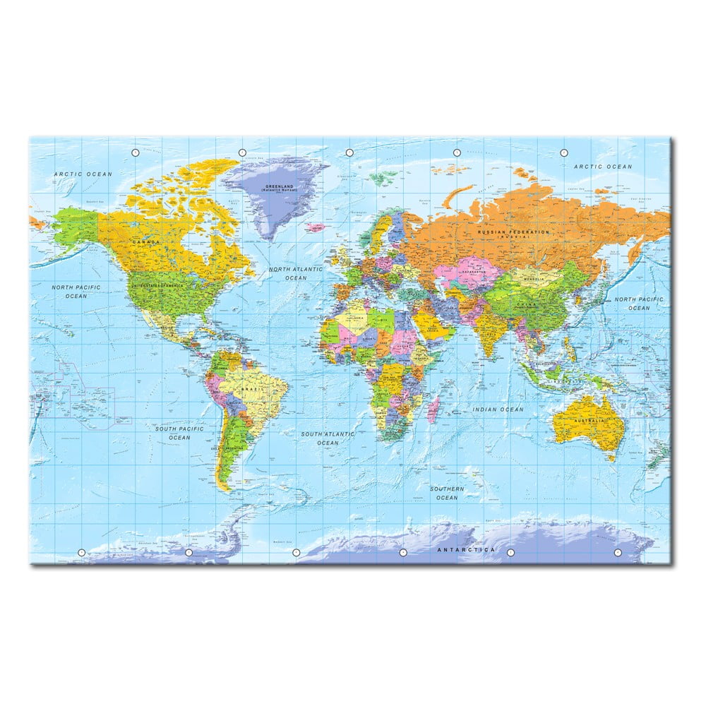 Nástěnka s mapou světa Bimago Orbis Terrarum, 120 x 80 cm