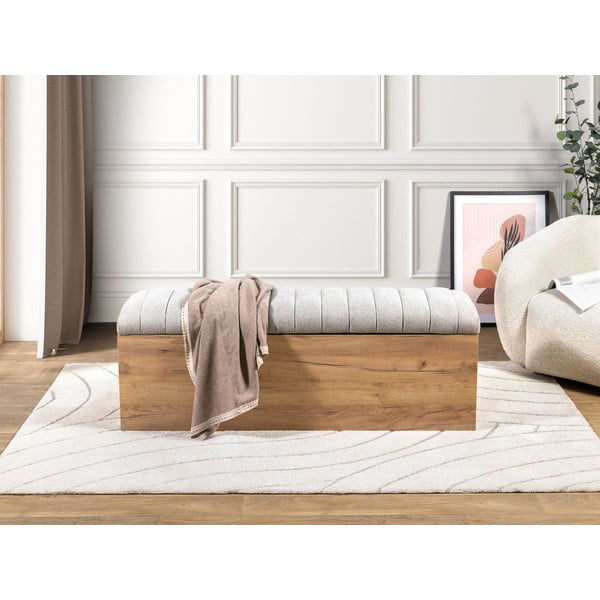 Lavice ve světle šedé a přírodní barvě Oceane – Bobochic Paris-image-1