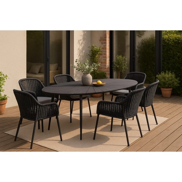 Černý zahradní stůl s artwood deskou Bonami Selection Marienlist, 190 x 115 cm-image-1