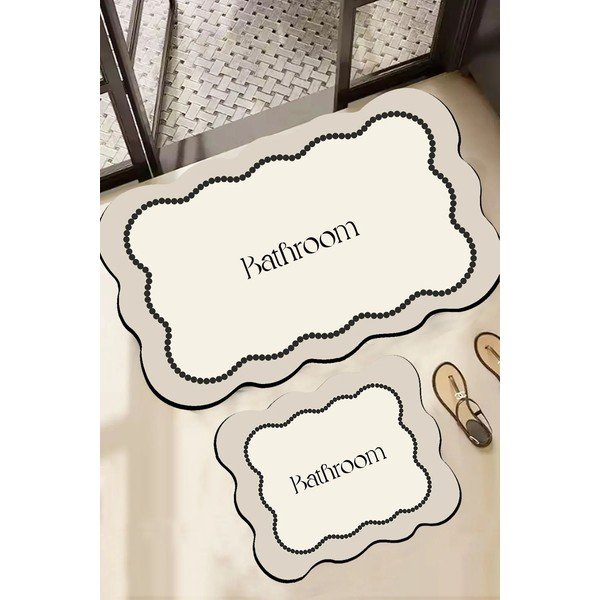 Krémové koupelnové předložky v sadě 2 ks 60x100 cm Bounde – Foutastic-image-1