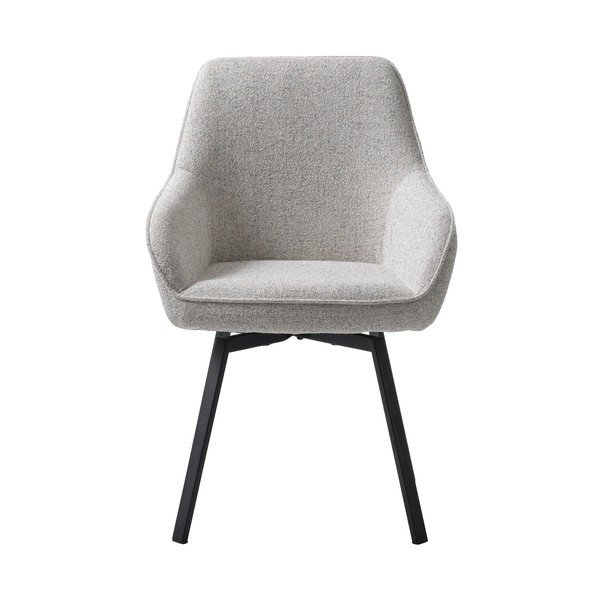 Světle šedé čalouněné jídelní křeslo s područkami Alma – Unique Furniture-image-2