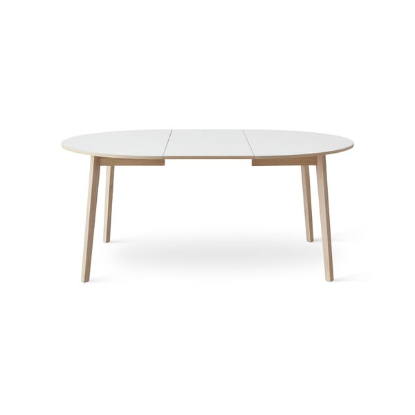 Kulatý rozkládací jídelní stůl s bílou deskou a přídavnou deskou ø 130 cm Single – Hammel Furniture-image-2