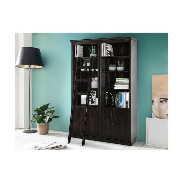 Hnědá knihovna z borovicového dřeva 148x223 cm Anita – Støraa-image-1