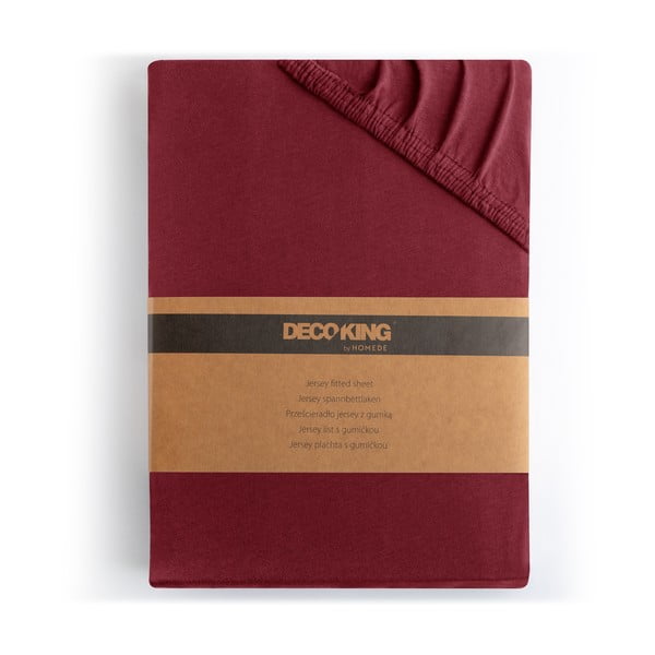 Vínové napínací prostěradlo jersey 180x200 cm Amber – Restilo-image-4