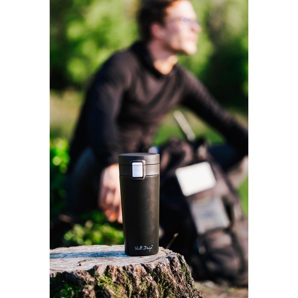 Černý cestovní termohrnek Vialli Design Fuori, 400 ml-image-4