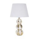 Bílá/ve zlaté barvě keramická stolní lampa s textilním stínidlem (výška 46 cm) Glam Balls – Mauro Ferretti
