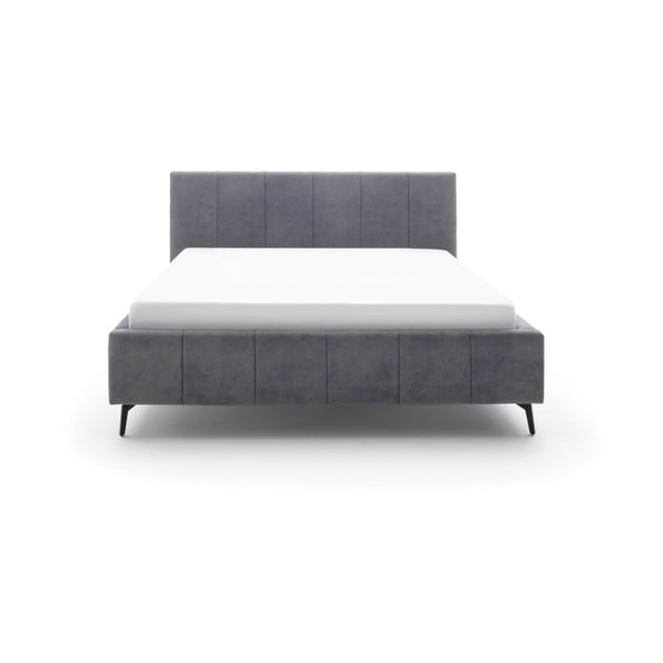 Antracitová čalouněná dvoulůžková postel s úložným prostorem s roštem 180x200 cm Lizzano – Meise Möbel-image-2