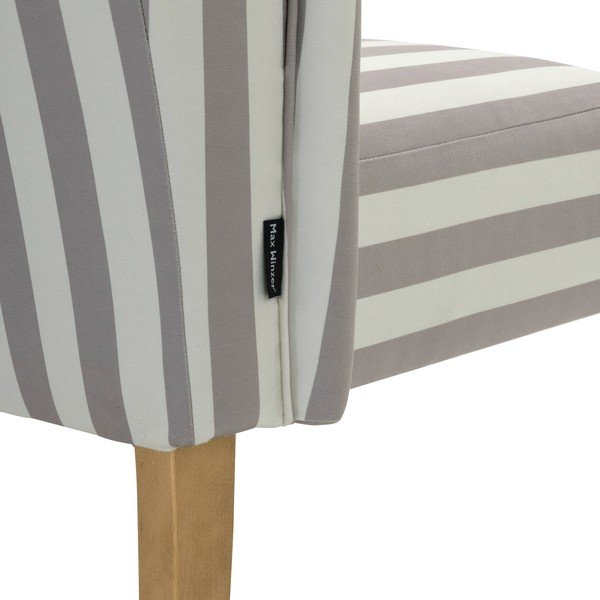 Šedo-bílá polstrovaná lavice Max Winzer Hendrick-image-1