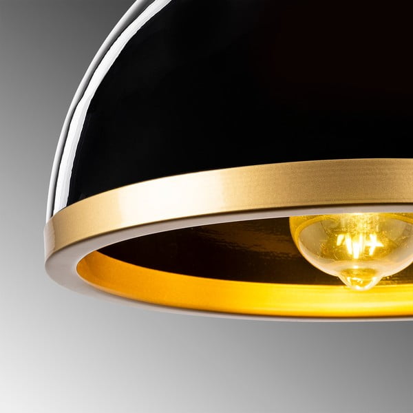 Závěsné svítidlo v černé a zlaté barvě s kovovým stínidlem ø 30 cm Ferenci – Opviq lights-image-2