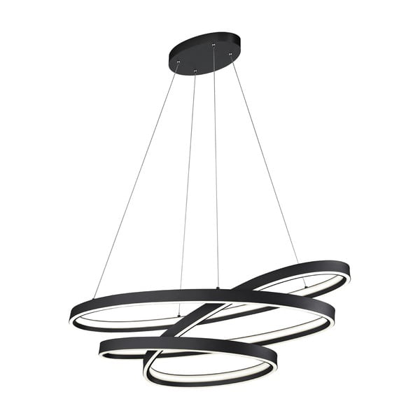 Černé LED závěsné svítidlo s hlasovým ovládáním/s ovládáním pomocí mobilní aplikace s kovovým stínidlem Ciola – CINQUE-image-3