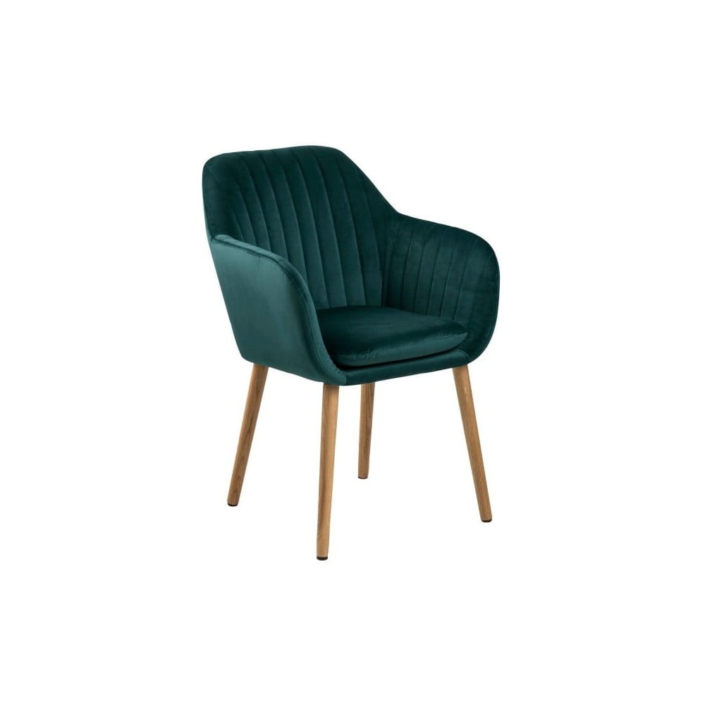 Zelená jídelní židle s dřevěným podnožím Bonami Essentials Emilia