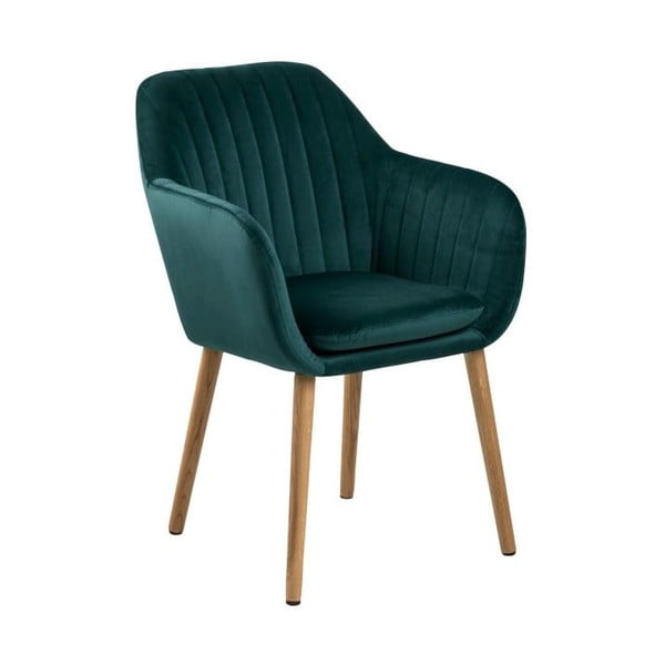 Zelená jídelní židle s dřevěným podnožím Bonami Essentials Emilia