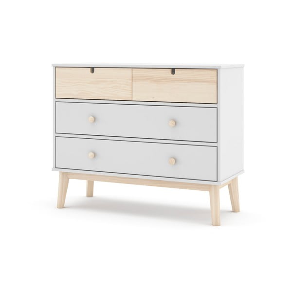 Bílá nízká dětská komoda 100x81 cm Estefania – Marckeric-image-3