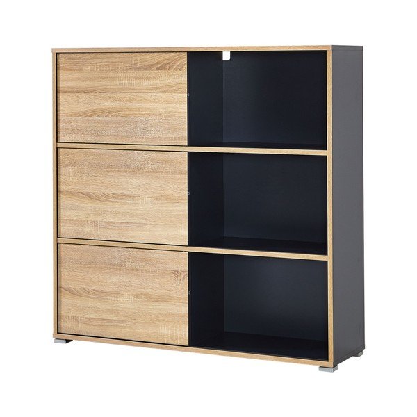 Černá knihovna v dekoru dubu 120x119 cm Slide - Germania-image-2