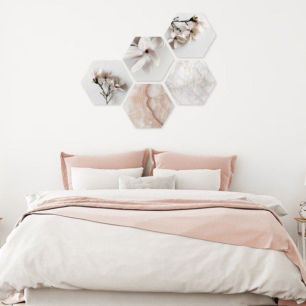 Obrazy v sadě 5 ks 33.2x29.5 cm Heksagon-image-1