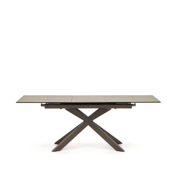 Hnědý rozkládací jídelní stůl s keramickou deskou 90x160 cm Atminda – Kave Home-image-3