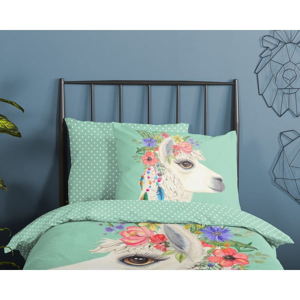 Bavlněné dětské povlečení na jednolůžko/prodloužené v mentolové barvě 140x220 cm Joey – Good Morning-image-2