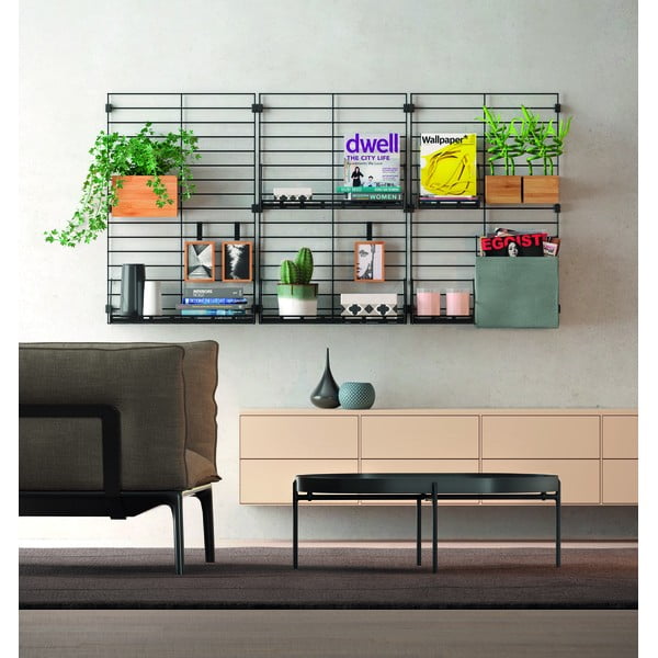 Černá kovová komponenta - police 43x15 cm Mural – Metaltex-image-4