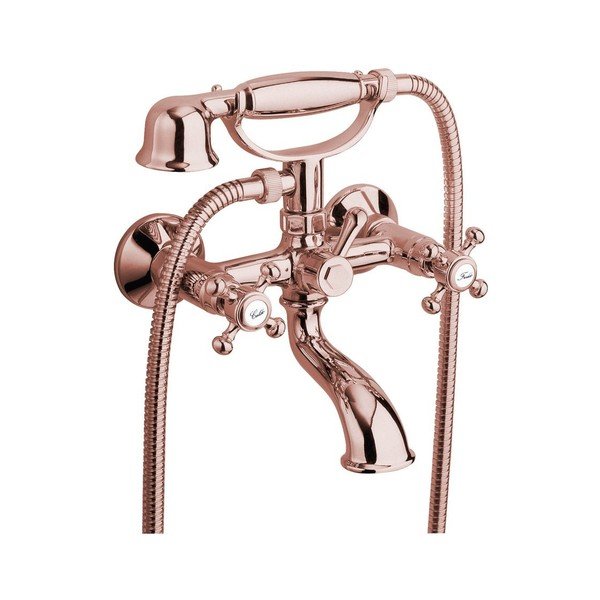 Růžová nástěnná vanová baterie (2 výstupy) Antea – Sapho