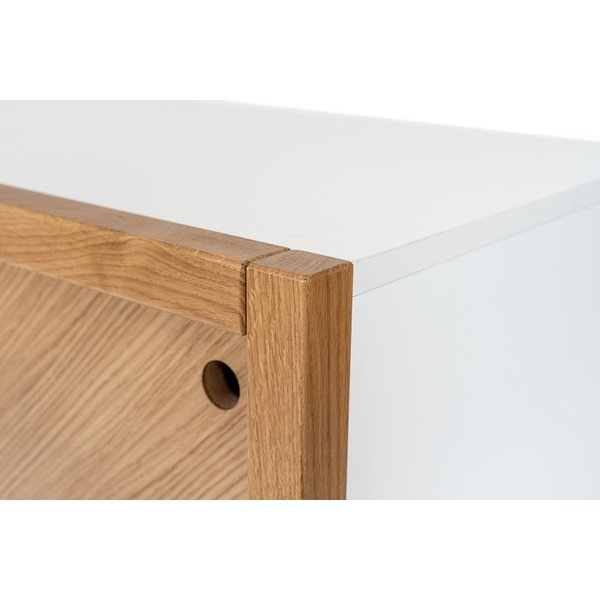 Hnědo-bílá komoda z dubového dřeva Woodman Cubis-image-1