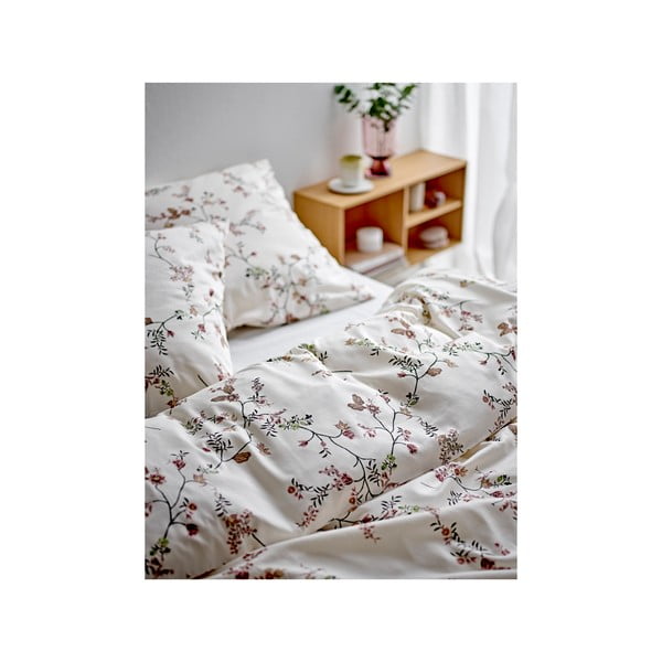 Béžové povlečení na jednolůžko z bavlněného saténu 140x200 cm Grace – Södahl-image-1