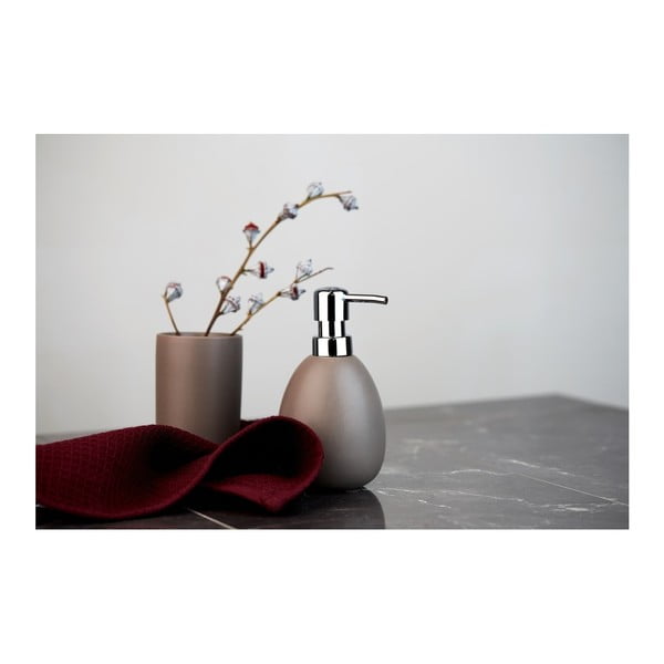 Hnědý keramický kelímek na zubní kartáčky Wenko Polaris-image-1