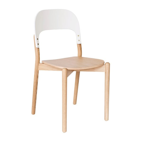 Dubová židle s bílým opěradlem HARTÔ Paula